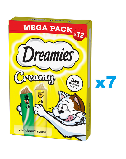 DREAMIES Creamy MEGA PACK kiegészítő eledel sajttal és macskamentával 84x10 g