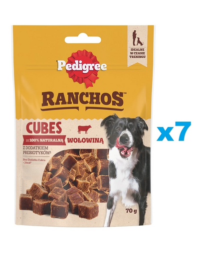 PEDIGREE Ranchos Cubes 7x70 g kiegészítő eledel felnőtt kutyáknak marhahússal