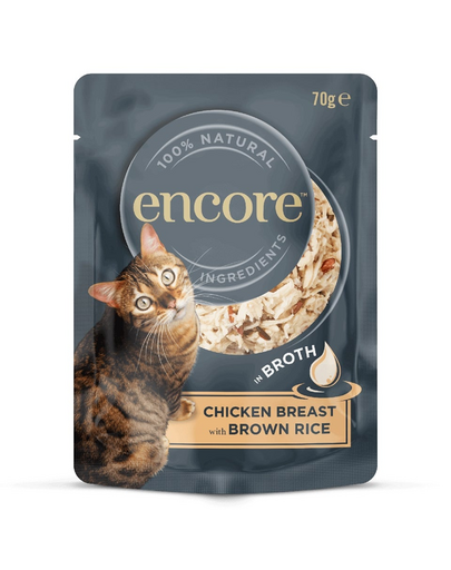 ENCORE Cat csirke barna rizzsel húslevesben macskáknak 16x70g