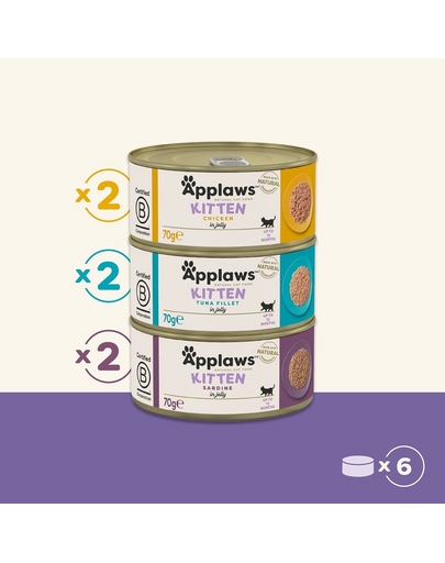 APPLAWS Cat Tin Multipack 6 x 70 g Kitten Selection