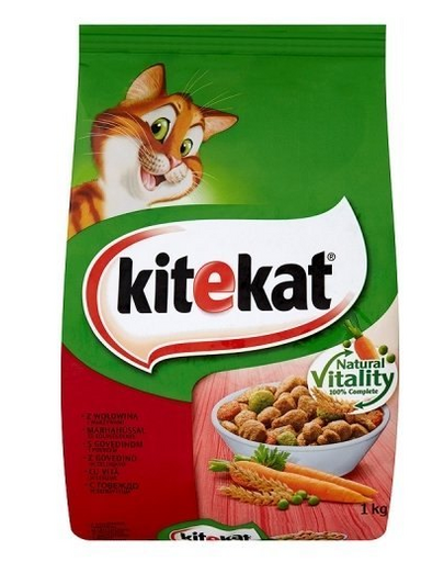 KITEKAT száraz macskaeledel marhahússal és zöldségekkel 6x300g