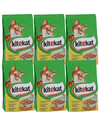 KITEKAT Száraz táp Csirke és zöldségek 6x300g