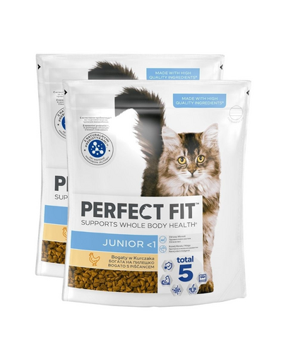 PERFECT FIT (Junior) 2x750 g csirkében gazdag teljes értékű szárazeledel cicáknak