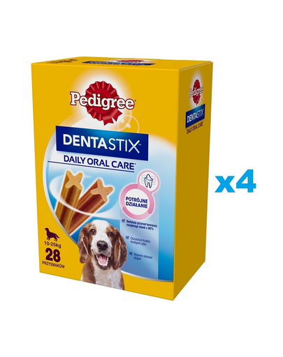 PEDIGREE DentaStix (közepes fajták) fogászati csemegék kutyáknak 112 db. - 16x180g