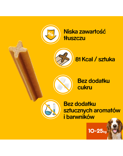 PEDIGREE DentaStix (közepes fajták) fogászati csemegék kutyáknak 28db. -  4x180 g