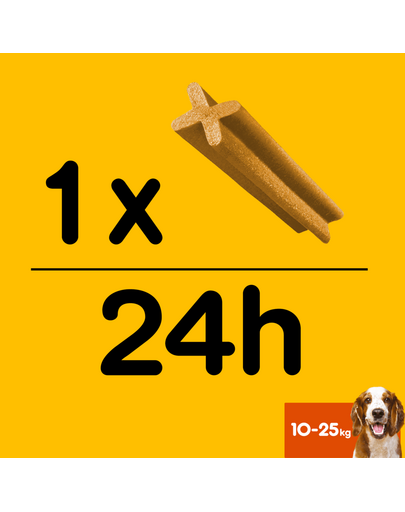 PEDIGREE DentaStix (közepes fajták) fogászati csemegék kutyáknak 28db. -  4x180 g