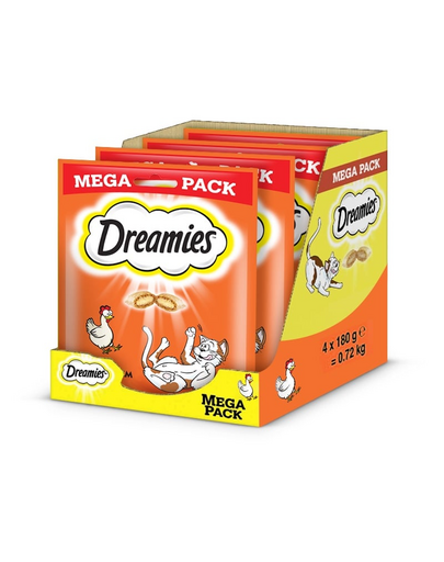 DREAMIES Mega Pack 4x180 g Finom csirkés csemege macskáknak