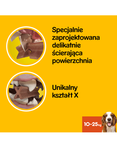 PEDIGREE DentaStix (közepes fajták) fogászati csemegék kutyáknak 28db. -  4x180 g
