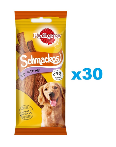 PEDIGREE Schmackos Multi Mix 30x36 g kutyakaják marhahúscsíkok formájában