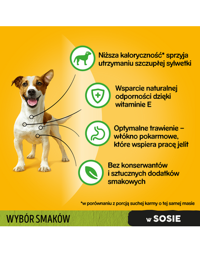 PEDIGREE Adult Ízválaszték zöldségekkel mártásban 12x100g nedves eledel felnőtt kutyáknak csirkével, marhahússal, pulykával, báránnyal