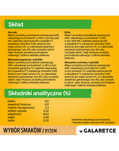 PEDIGREE Junior Ízválaszték rizzsel tasakok 12x100g kölyök nedves eledel zselében csirkével, báránnyal, baromfival és marhahússal