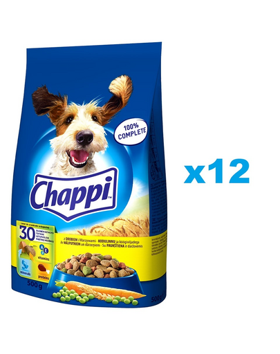 CHAPPI 12x500 g száraz kutyatáp baromfival és zöldségekkel