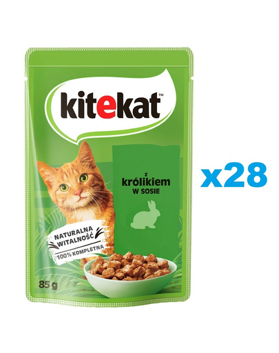 KITEKAT Nyúl mártásban 28x85 g felnőtt macskák számára