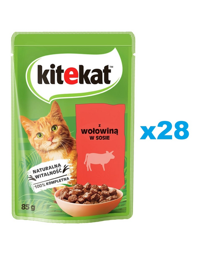 KITEKAT Marhahús mártásban 28x85 g felnőtt macskák számára