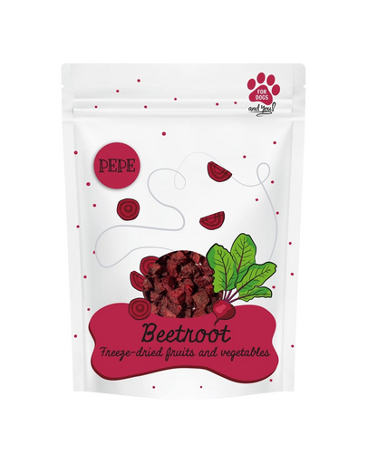 PAKA ZWIERZAKA PEPE Freeze-dried fagyasztva szárított cékla zöldség kutyáknak 25 g