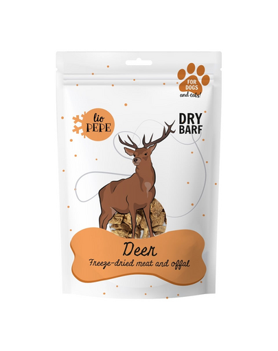 PAKA ZWIERZAKA PEPE Freeze-dried liofilizált hús szarvas XL 180g