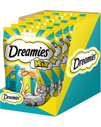 DREAMIES Mix 6x60 g sajt és lazac ízű jutalomfalat macskáknak