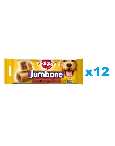 PEDIGREE Jumbone Marhahús és baromfi ízű jutalomfalat közepes méretű kutyáknak 12x180 g