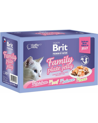 BRIT Premium by Nature Family Plate Delicate Fillets in Jelly 12x85 g zselés tasakok macskáknak