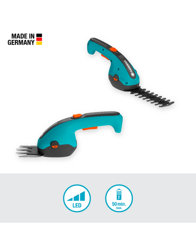 GARDENA Akkus olló fűszegélyek nyírásához és cserjék vágásához ClassicCut Li