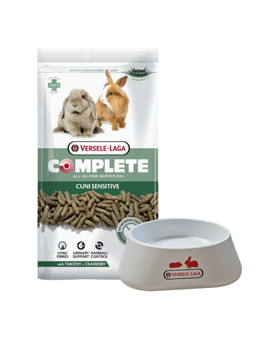 VERSELE-LAGA Miniatűr nyúltáp Cuni Sensitive Complete 1.75kg + műanyag rágcsálótál INGYENES