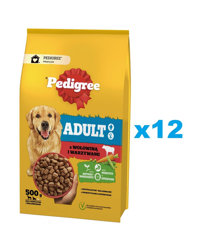 PEDIGREE Adult 12x500 g marhahússal és zöldségekkel teljes értékű szárazeledel felnőtt nagy és közepes testű kutyáknak