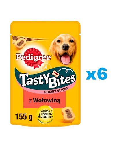 PEDIGREE Tasty Bites Chewy Slices kutyakaják marhahússal 6x155g