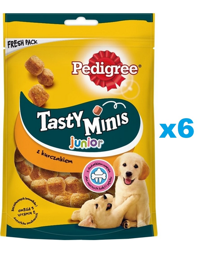 PEDIGREE Tasty Minis Junior 6x125 g csirke csemegék kölyökkutyáknak