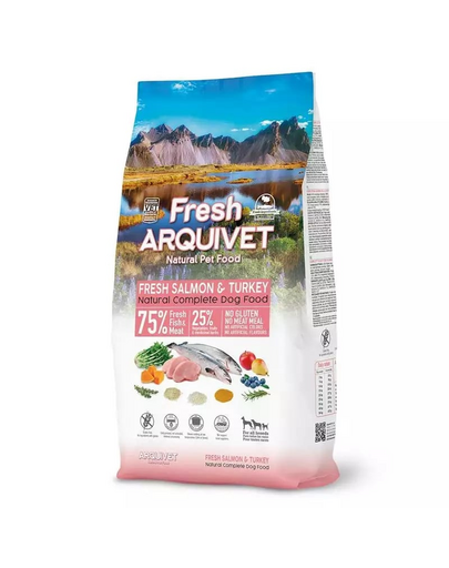 ARQUIVET Fresh Félnedves kutyatáp Lazac & Pulyka, 10 kg