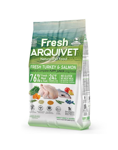 ARQUIVET Fresh Puppy Junior Félnedves kölyöktáp pulykával és lazaccal, 2,5 kg