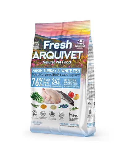 ARQUIVET Fresh Senior Light Półwilgotna karma dla seniorów Indyk i biała ryba 2,5 kg