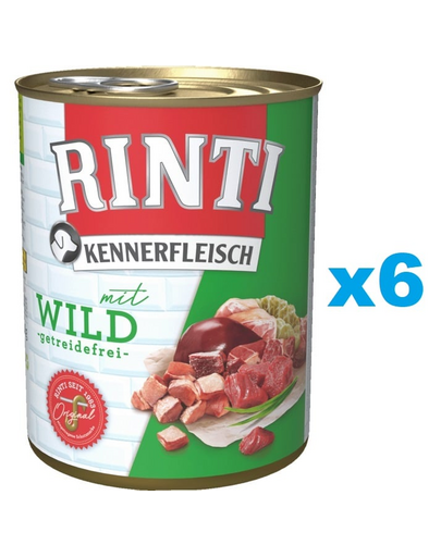 RINTI Kennerfleisch Game szarvas 6x800 g