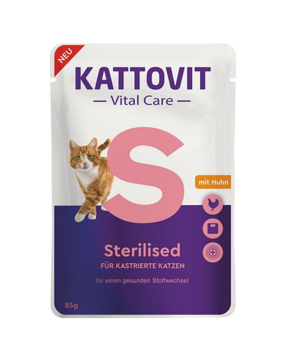 KATTOVIT Vital Care Sterilised csirkével 12x85 g