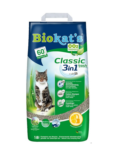 Classic 3w1 Fresh 18 l żwirek bentonitowy o zapachu świeżej trawy