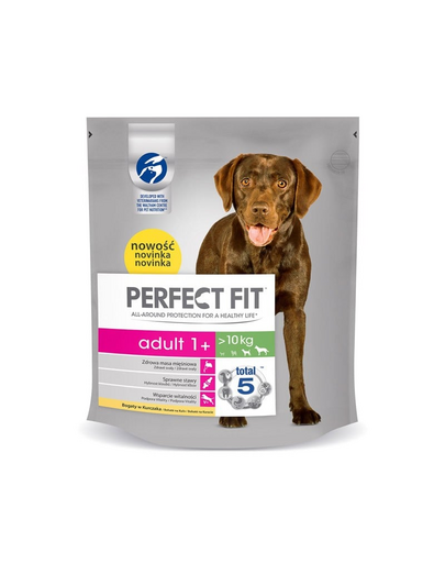PERFECT FIT Adult 1+ csirkében gazdag eledel közepes- és nagyméretű kutyáknak 4 x 1,4 kg