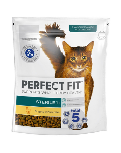 PERFECT FIT (Sterile 1+) 6x750g Csirkében gazdag szárazeledel macskáknak sterilizálás után