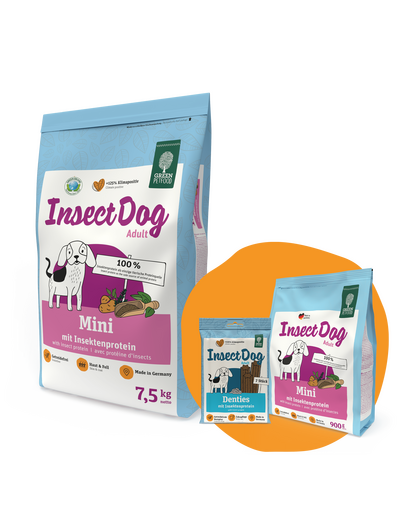 GREEN PETFOOD InsectDog Mini Grainfree 7,5 kg + 900g & Denties INGYEN