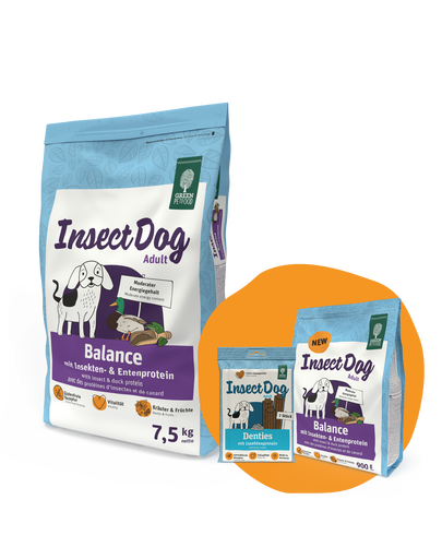 GREEN PETFOOD InsectDog Balance 7,5kg + 900g & Denties INGYEN