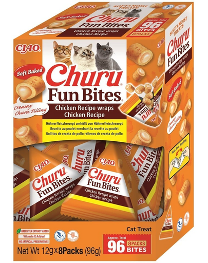 INABA Cat Fun Bites Chicken 8x12g csirke wrapok macskáknak
