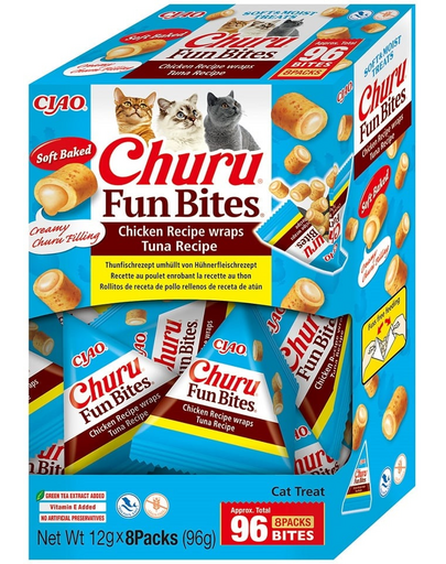 INABA Fun Bites Chicken with Tuna 8x12g csirke- és tonhalas wrapok macskáknak