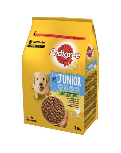 PEDIGREE Junior 3x2,6 kg csirke és rizs száraz kölyökkutyatáp