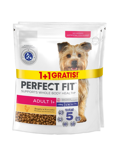 PERFECT FIT (Adult 1+) 2x825g Gazdag csirkében - száraztáp kistestű kutyafajták számára