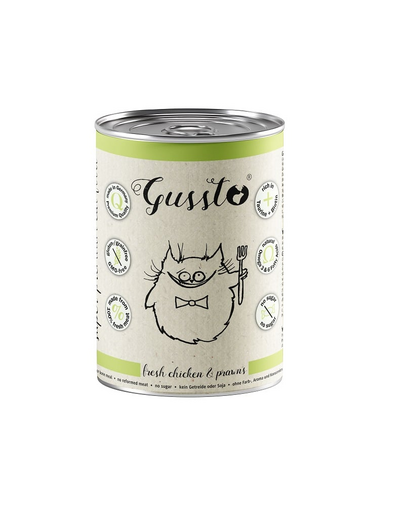 GUSSTO Cat Fresh Chicken Prawns mokra karma dla kotów kurczak z krewetkami 400 g