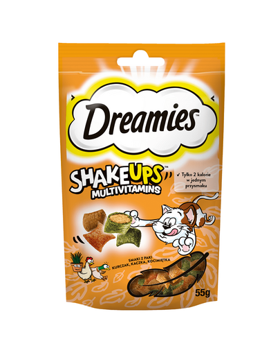 DREAMIES ShakeUps Multivitamins 55g csirke, kacsa és macskamenta csemege macskáknak