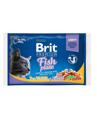 Zestaw saszetek Cat Adult Fish Plate 4x100g