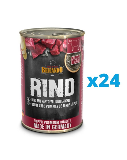 BELCANDO Super Premium Marhahús és burgonya 24x400 g nedves kutyaeledel