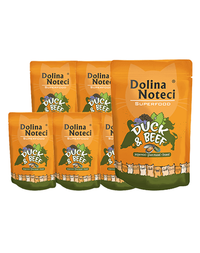 DOLINA NOTECI Superfood kaczka i wołowina mokra karma dla kotów 10x85 g
