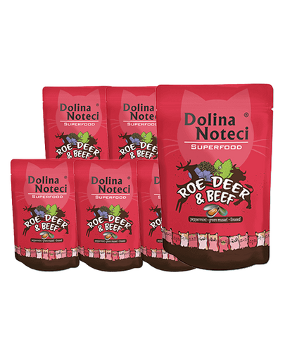 DOLINA NOTECI Superfood sarna i wołowina mokra karma dla kotów 10x85g