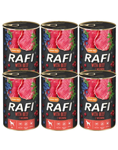 DOLINA NOTECI RAFI Beef z wołowiną mokra karma dla psa 6x400 g