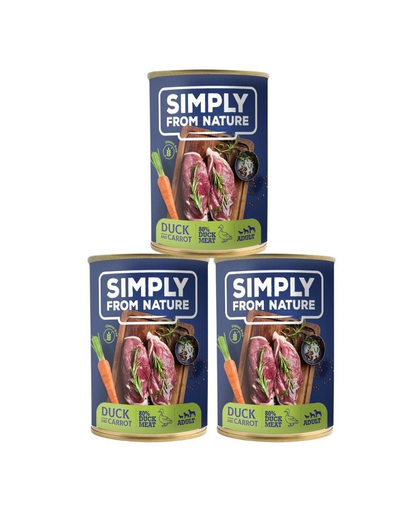 SIMPLY FROM NATURE Mokra karma dla psa Kaczka z marchewką 3 x 400 g
